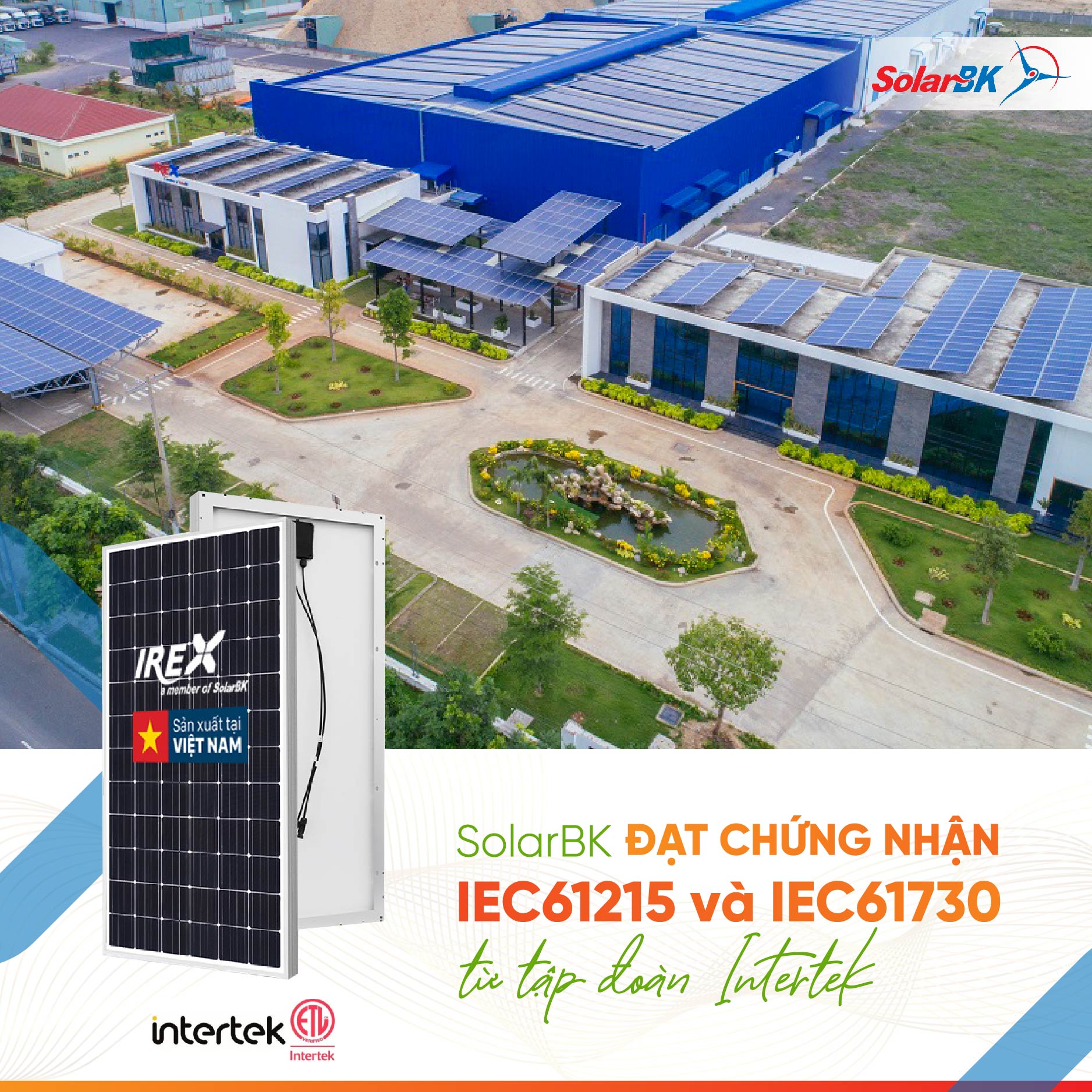 TẤM QUANG ĐIỆN DO IREX SẢN XUẤT ĐẠT CHỨNG NHẬN IEC61215 VÀ IEC61730