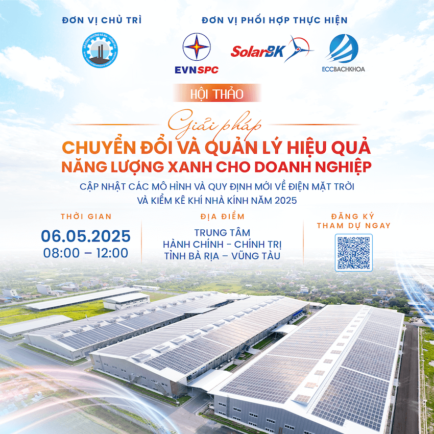 Mời doanh nghiệp đăng ký tham dự hội thảo: Giải pháp chuyển đổi và quản lý hiệu quả năng lượng xanh