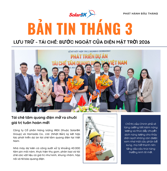 Bản tin năng lượng tháng 3: Điện mặt trời doanh nghiệp bước vào giai đoạn tích hợp mới