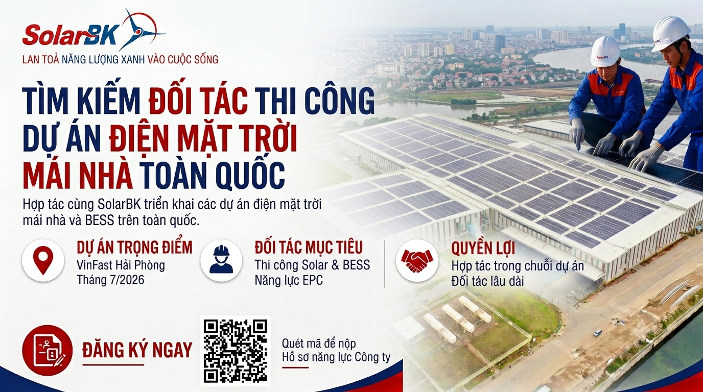 SolarBK tìm kiếm đối tác triển khai dự án điện mặt trời toàn quốc
