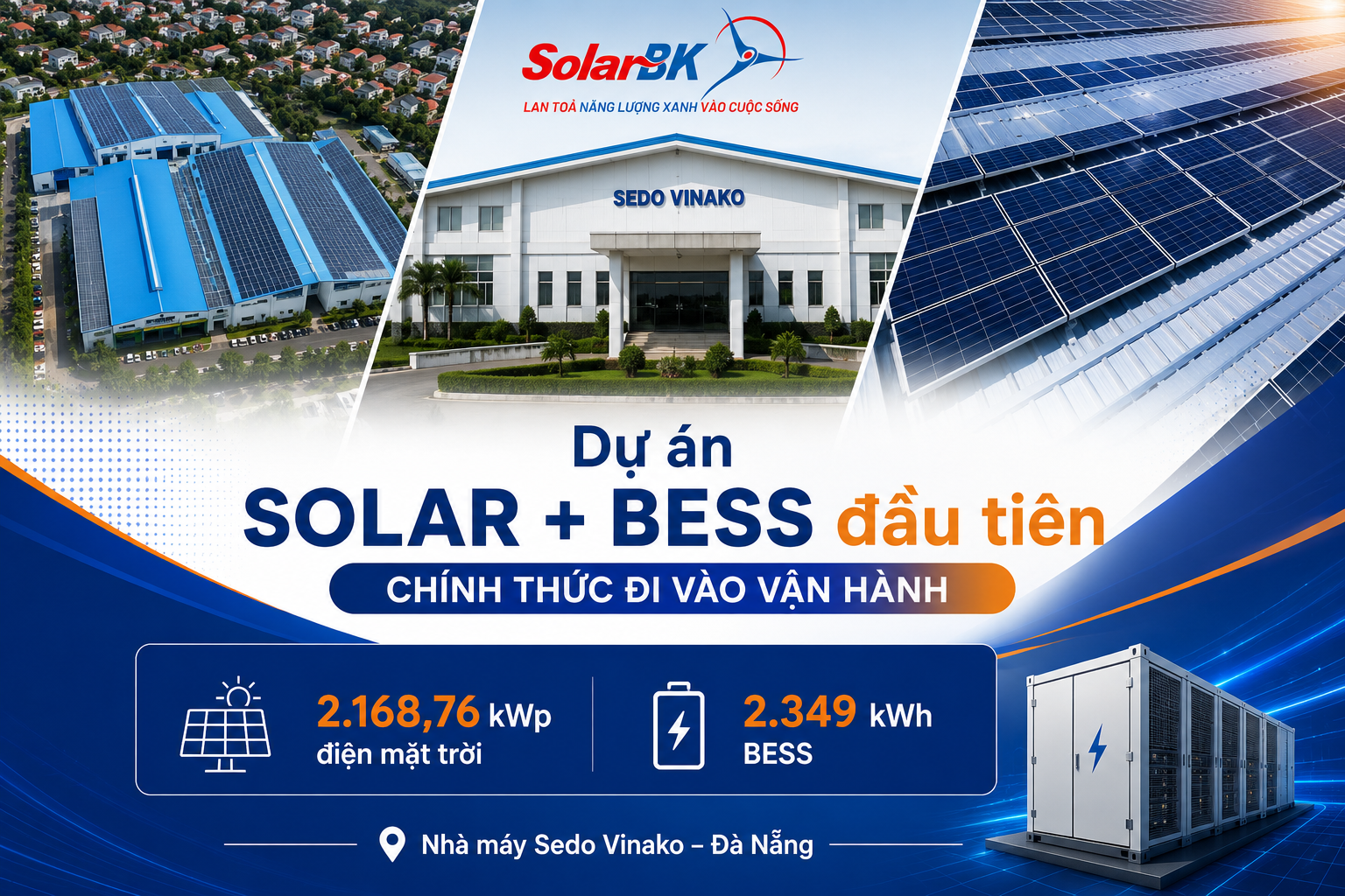 SolarBK đánh dấu cột mốc mới với dự án Solar + BESS thương mại đầu tiên